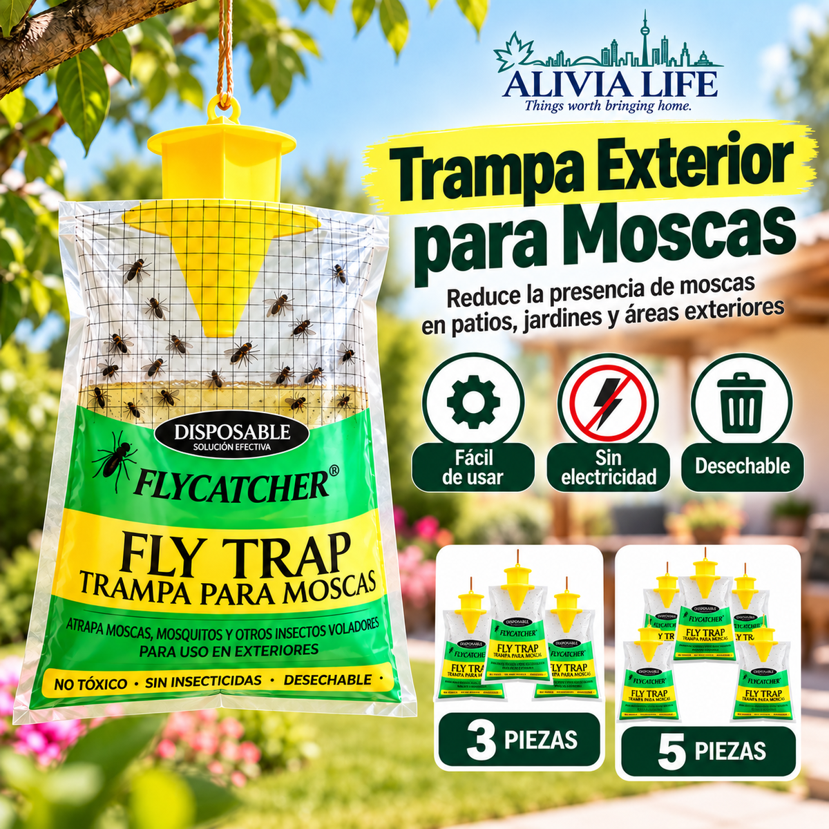 Trampa Exterior para Moscas | Packs 3 y 5