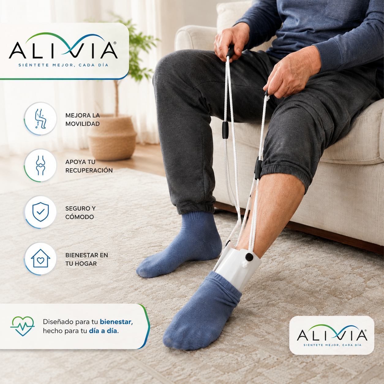 ALIVIA MOBILITY™ SLIP-EASY Deslizador de medias sin esfuerzo