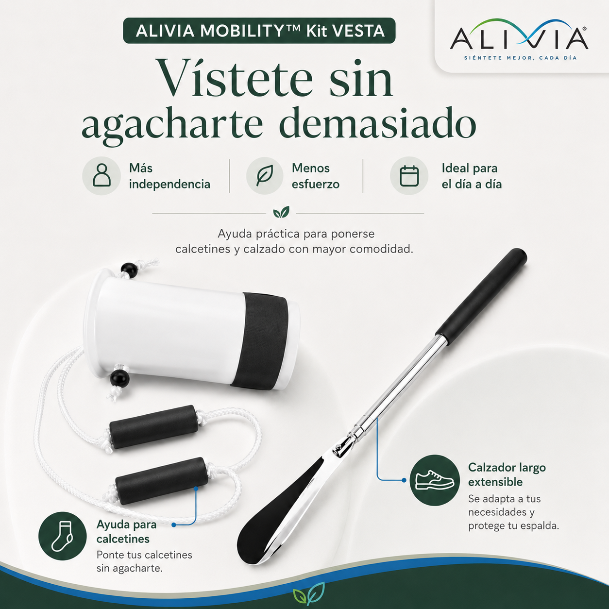 ALIVIA MOBILITY™ SLIP-EASY Deslizador de medias sin esfuerzo
