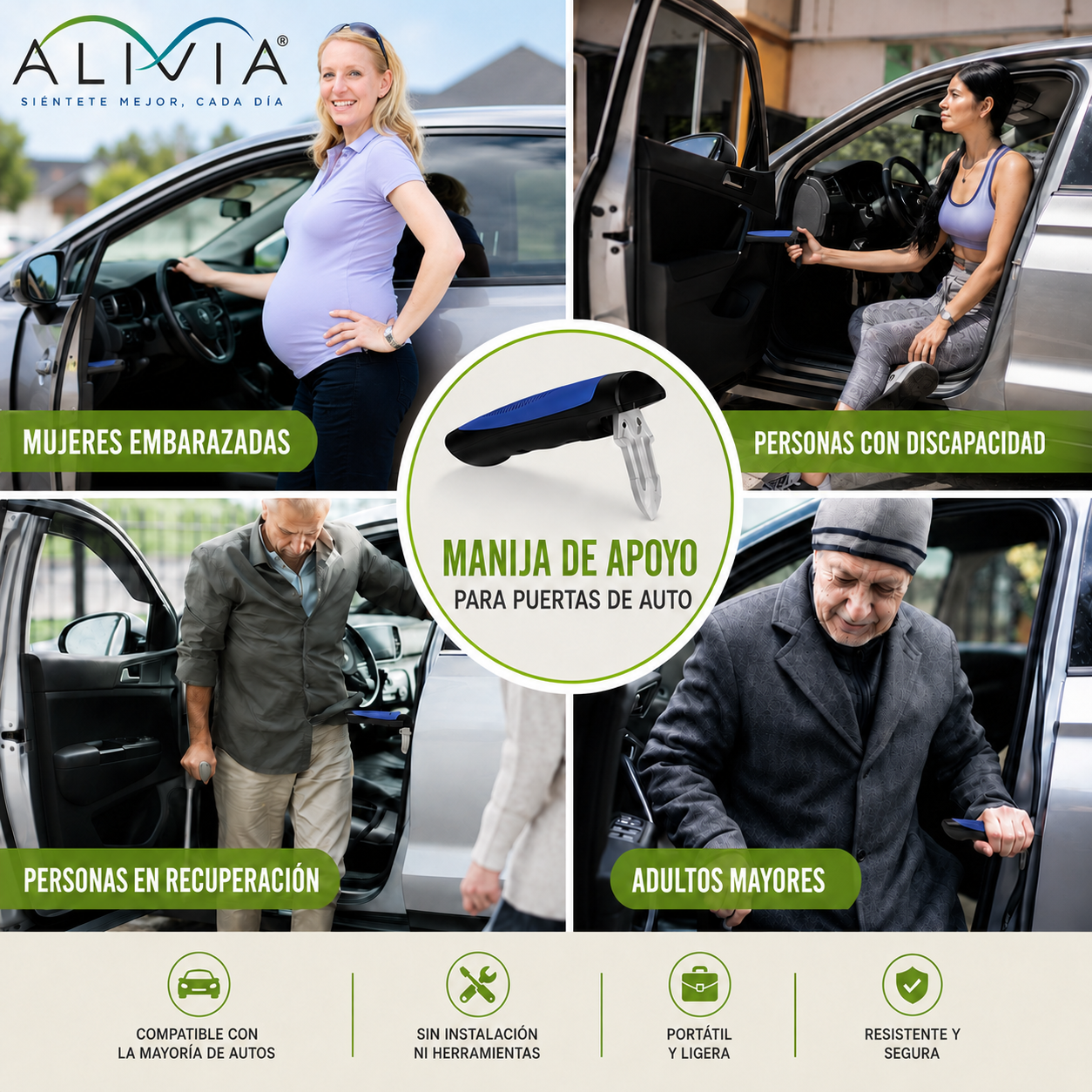 ALIVIA MOBILITY™ Manija de Apoyo para Auto