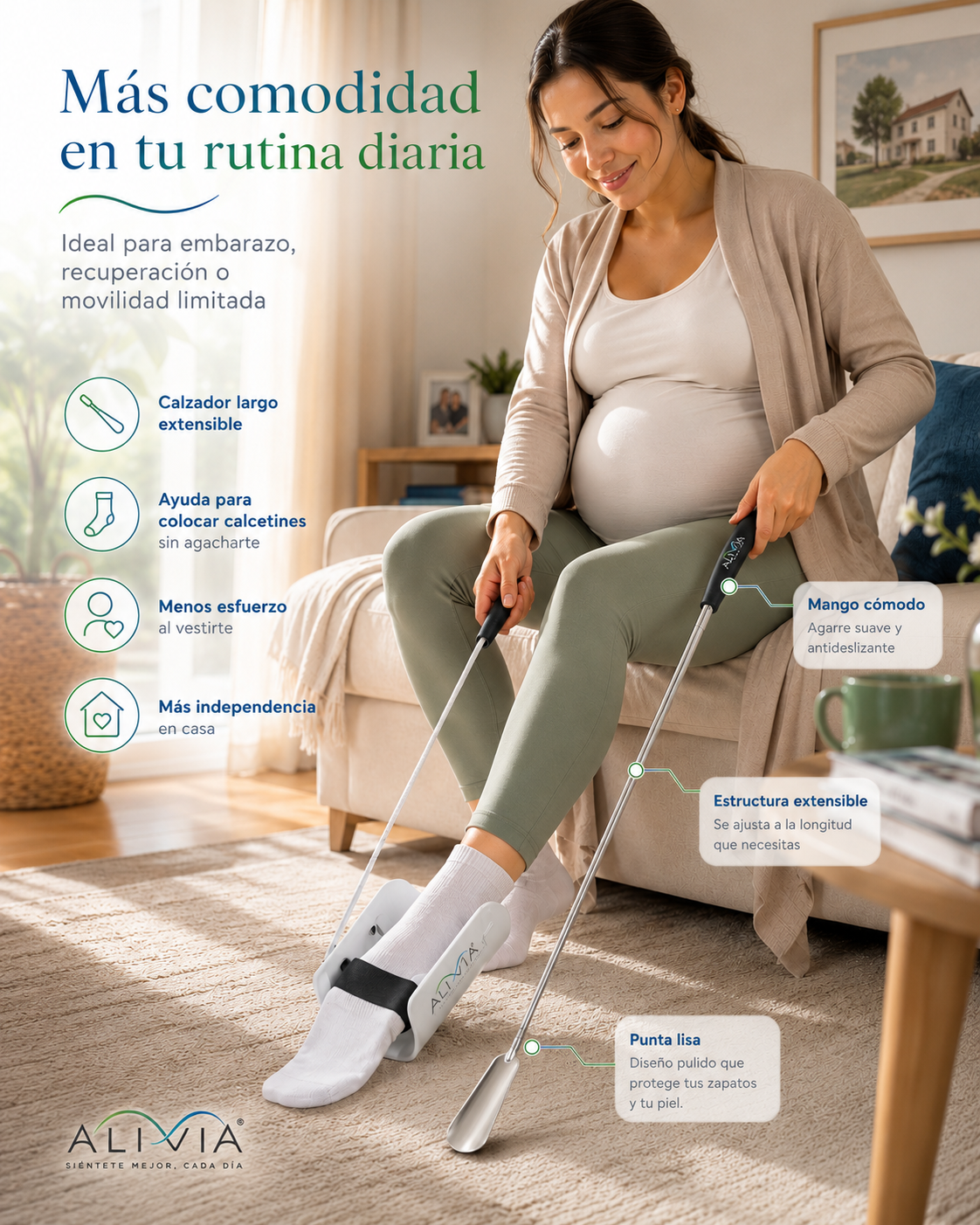 ALIVIA MOBILITY™ SLIP-EASY Deslizador de medias sin esfuerzo
