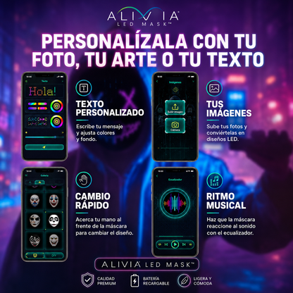 ALIVIA LED MASK™ | Máscara LED Animada por App